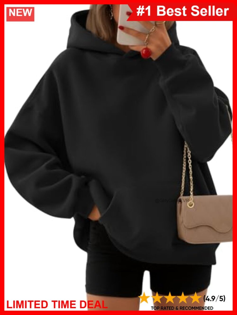Oversized Fleece Hoodie Sweatshirt Pullover Casual Winter
